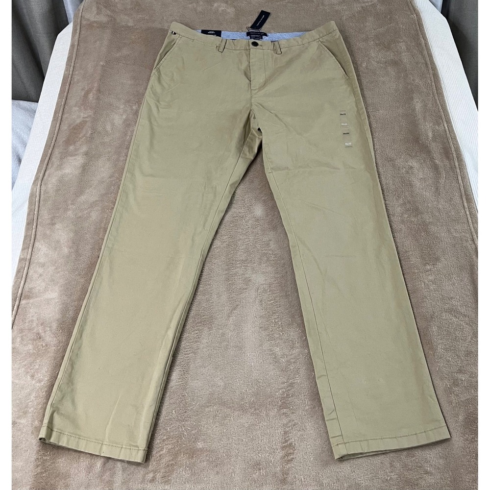 Tommy Hilfiger Pants Mens 36x32 Regular Fit Stretch Khaki NEW MSRP $79.50 Defect